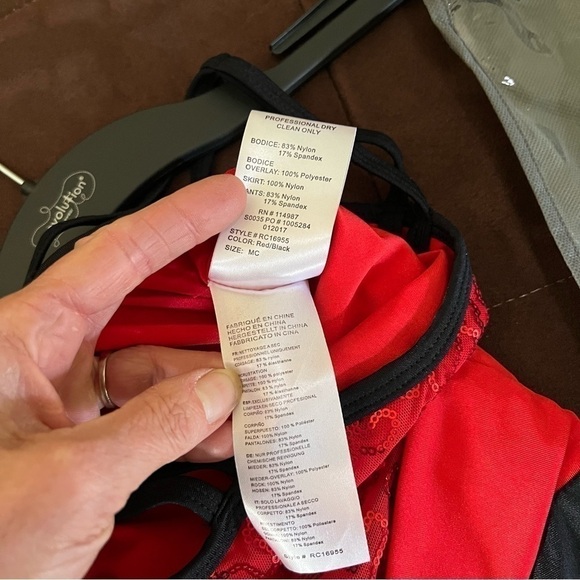 Revolution Dancewear "Lose Yourself to Dance" costume red & black sequins, MC. - Picture 4 of 16